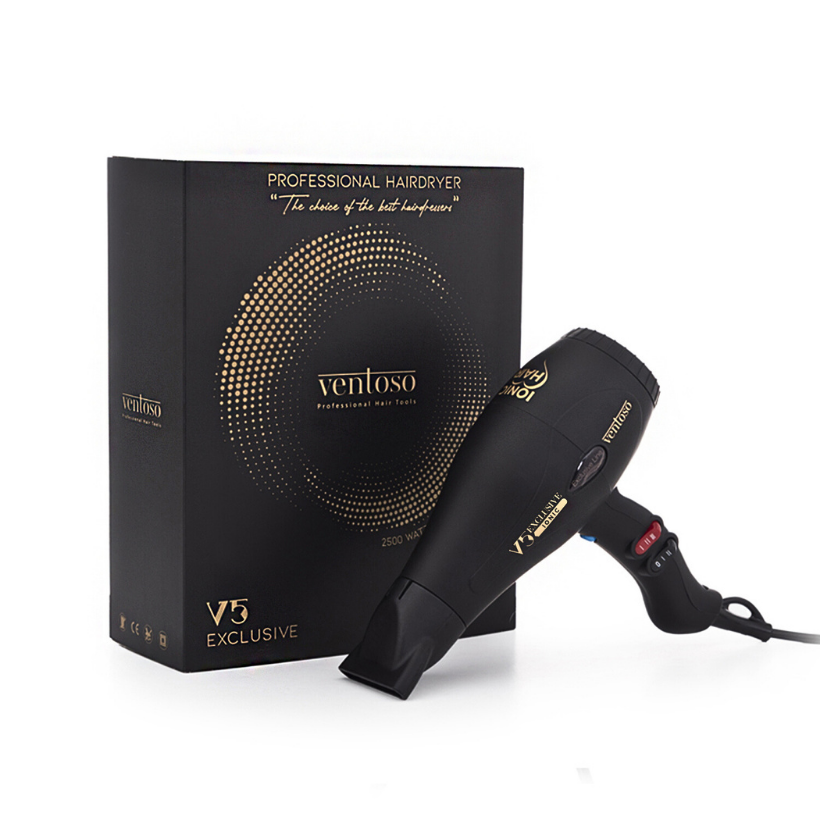 Ventoso V5 Exclusive Asciugacapelli Ionico con Diffusore 2500 Watt Silk Touch